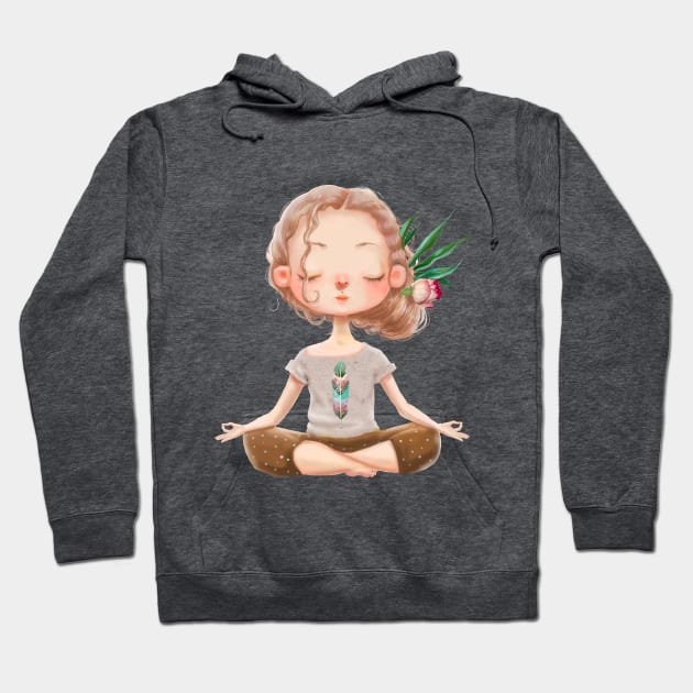 lovely yoga girl Hoodie by EveFarb